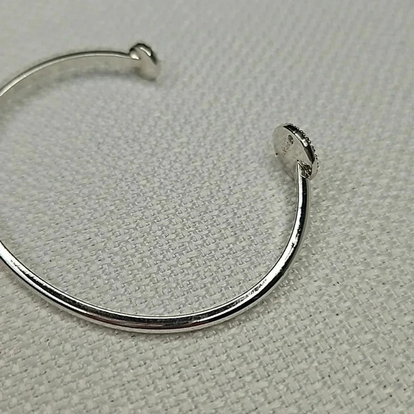 Stella & Dot Pave Disc Cuff Silver Bracelet - Picture 7 of 11